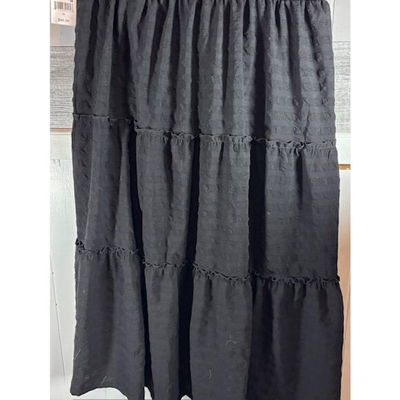 Ophelia Roe Womens 2X Black Sleeve Boho Goth Tiered Maxi NWT - Picture 4 of 13